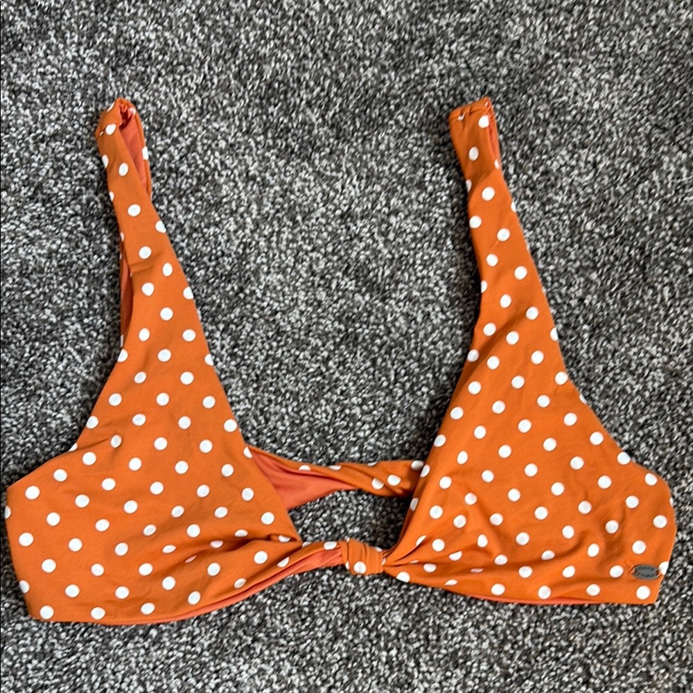 Orange Polka Dot Bikini Top